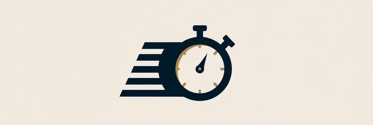 Illustration: Stoppuhr mit Bewegungslinien — Symbolbild zum Eilverfahren nach § 123 VwGO