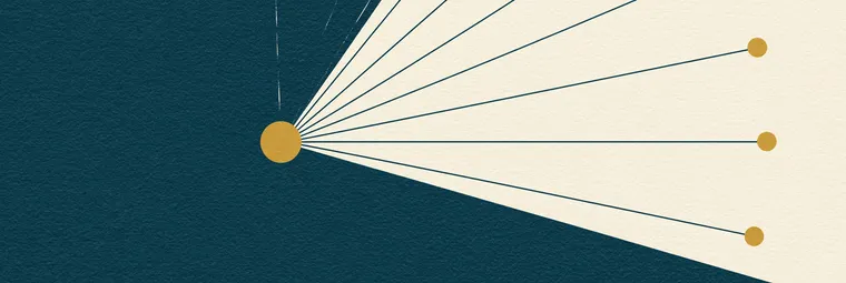Illustration: ein Ausgangspunkt mit mehreren abzweigenden Wegen — Symbolbild zu den Wegen ins Medizinstudium ohne Top-Abi